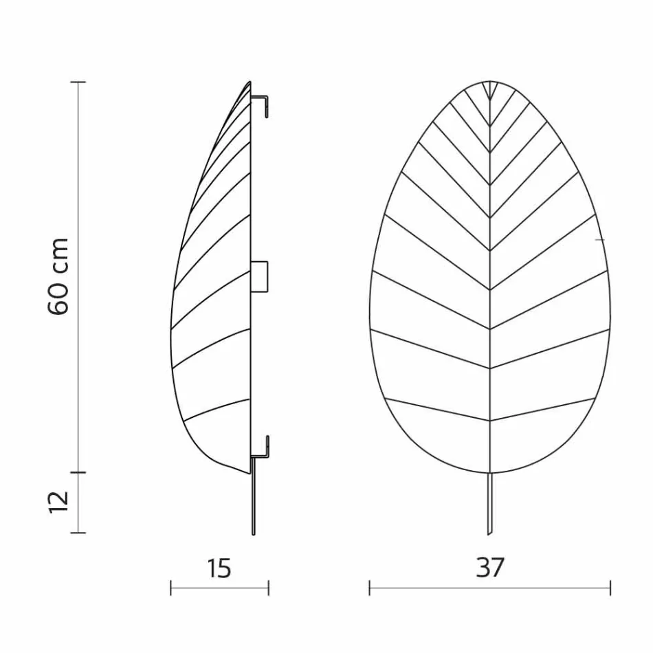 Wandleuchte in Metall und Weiß Lycra Design in 3 Dimensionen - Laub Viadurini