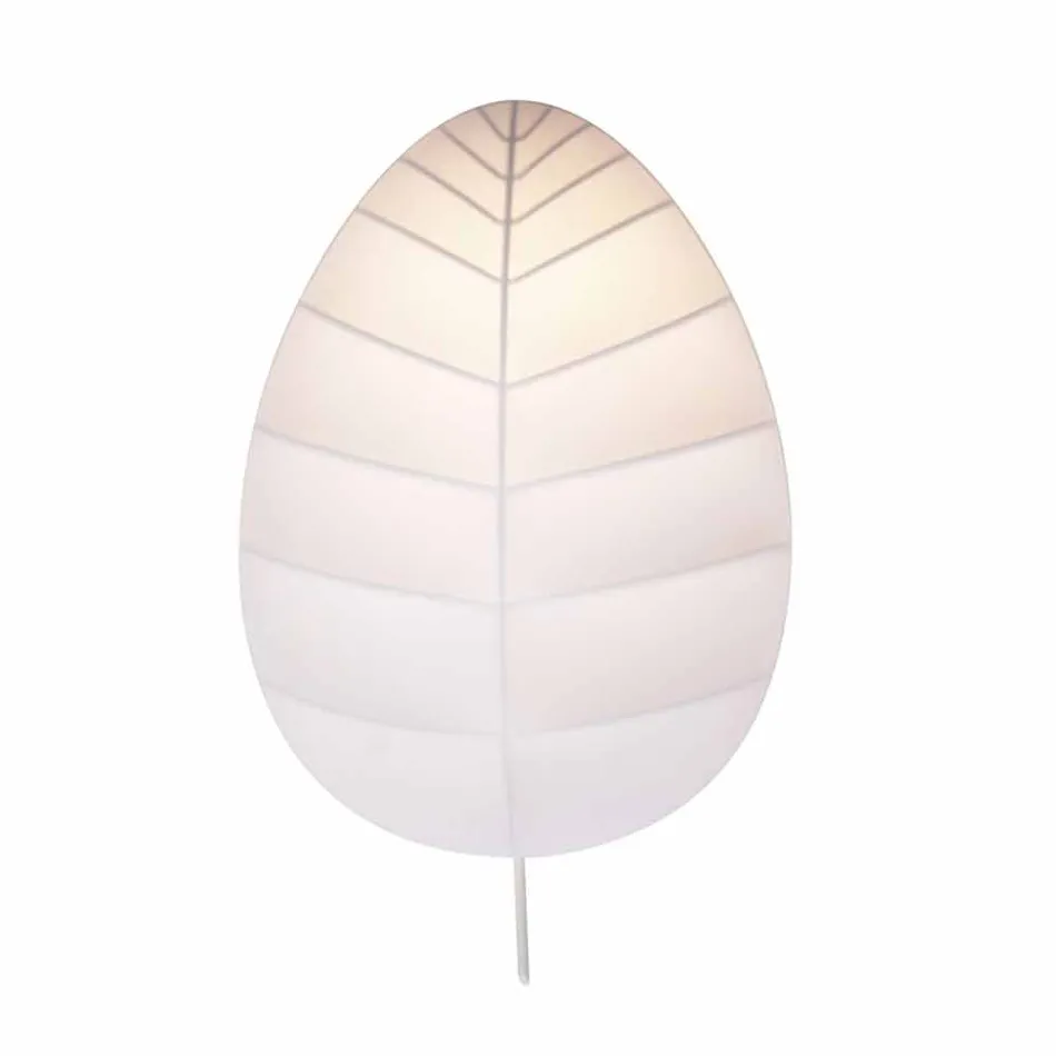 Wandleuchte in Metall und Weiß Lycra Design in 3 Dimensionen - Laub Viadurini