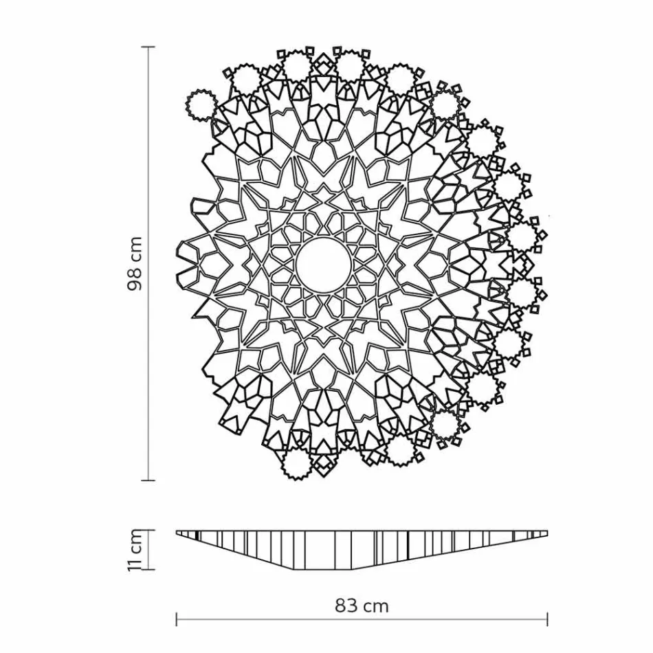 Deckenleuchte Applikation in Technopolymer Weiß oder Gold Design 2 Größen - Kathedrale Viadurini