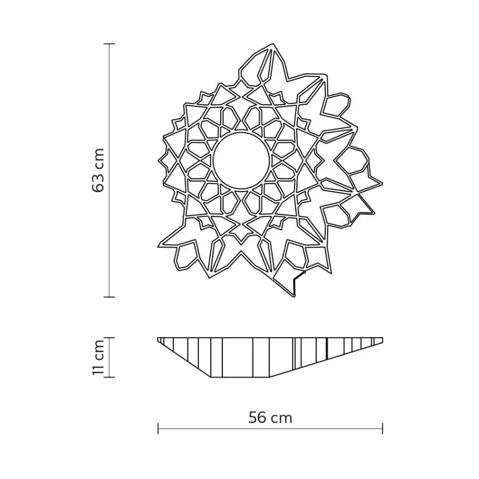 Deckenleuchte Applikation in Technopolymer Weiß oder Gold Design 2 Größen - Kathedrale Viadurini