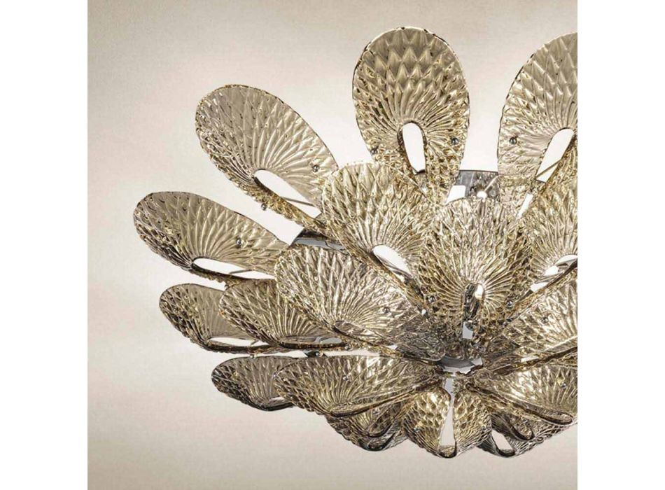 Artisan Deckenlampe aus venezianischem Rauchglas, Made in Italy - Minos