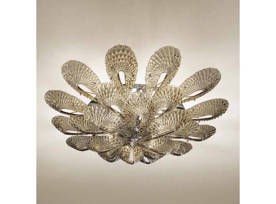 Artisan Deckenlampe aus venezianischem Rauchglas, Made in Italy - Minos Viadurini
