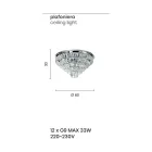 Klassische Deckenlampe aus goldfarbenem Metall und luxuriöse Kristallanhänger - Jerome Viadurini