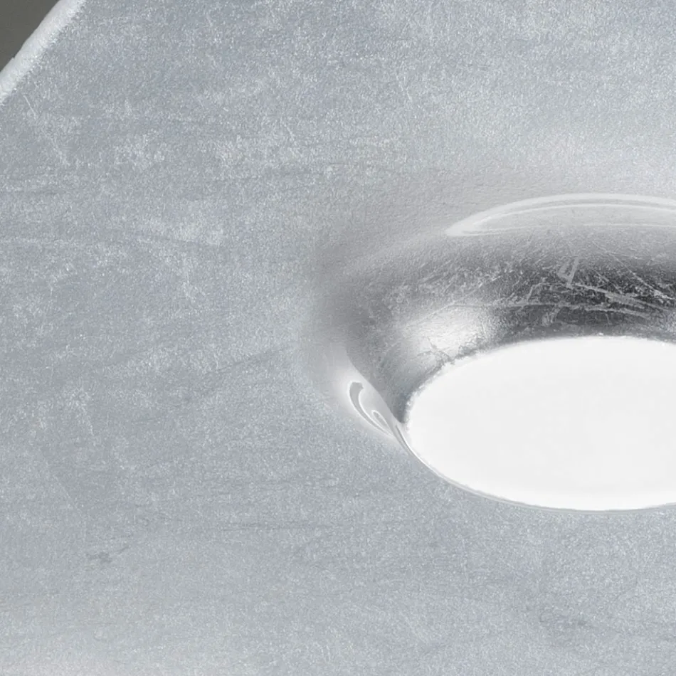 Deckenleuchte mit flacher Glasplatte mit Absenkung Made in Italy - Kora Viadurini