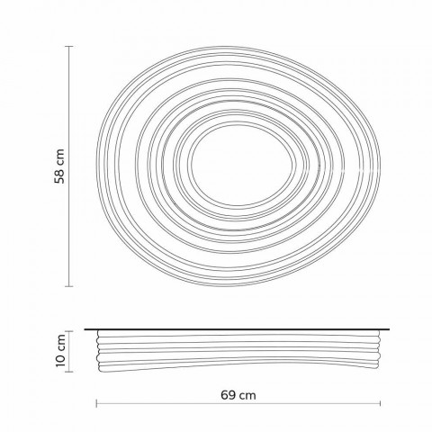 Runde Deckenleuchte für Wohnzimmer in Gips des modernen Designs