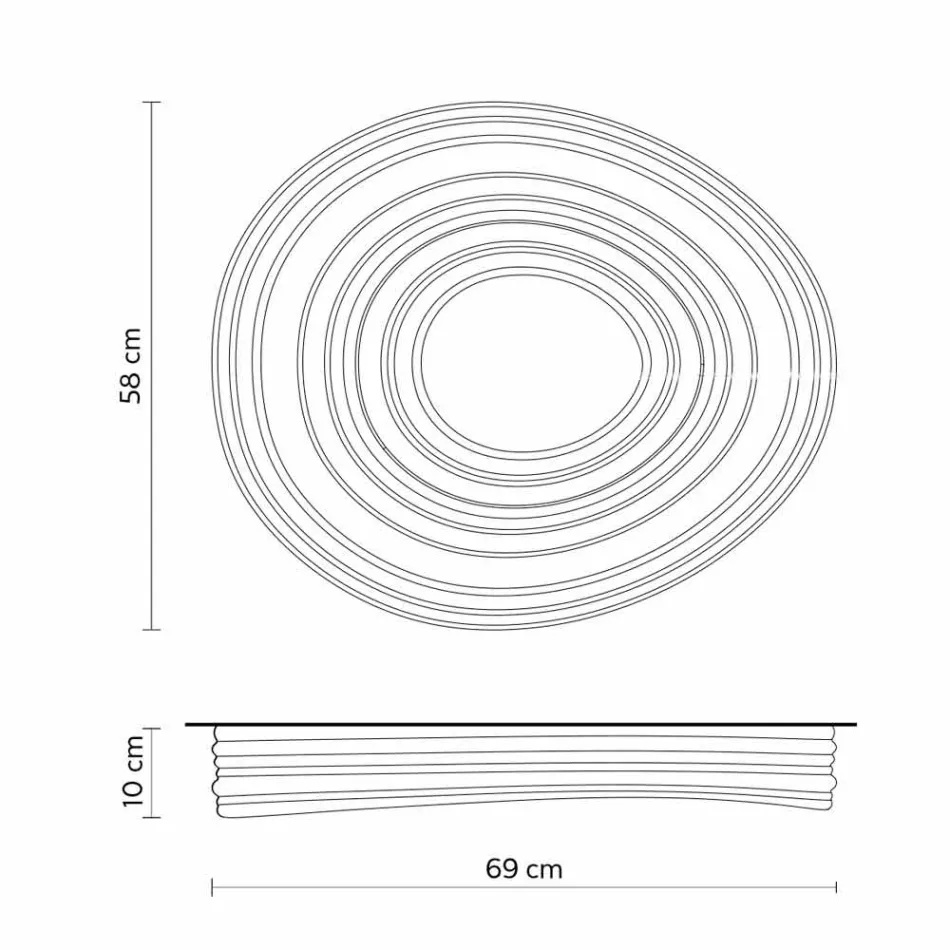 Wohnzimmer-Deckenleuchte des modernen Designs in Mattweißputz - Süßholz Viadurini