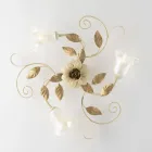 Elfenbeinfarbene, lackierte Eisen-Deckenleuchte, hergestellt in Italien, für die Inneneinrichtung - Marrakesch Viadurini