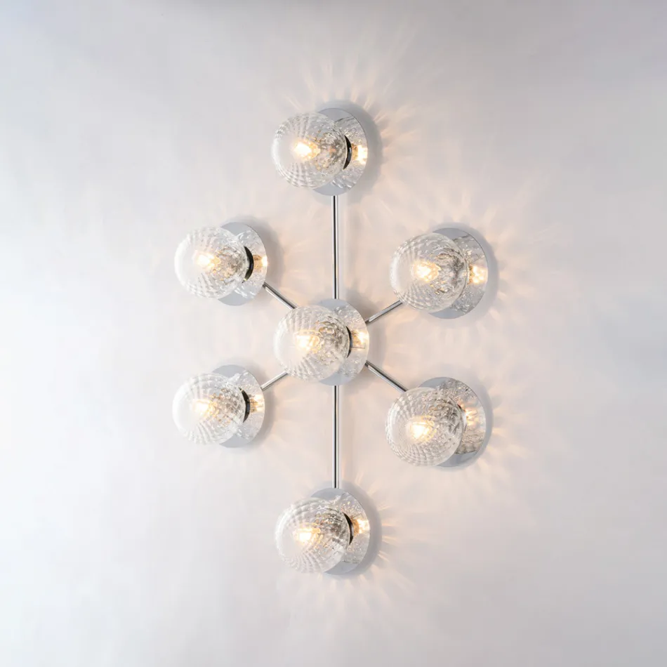 Deckenleuchte aus Eisen, hergestellt in Italien, für die Inneneinrichtung - Como Viadurini