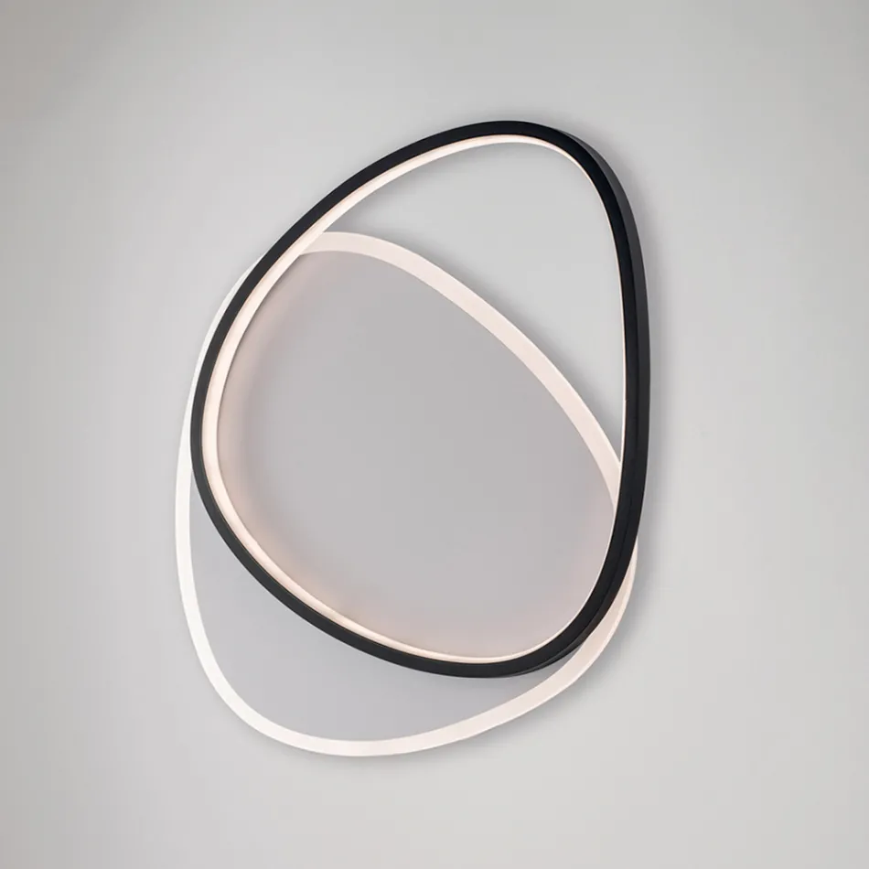 Ophiuchus LED-Deckenleuchte aus Metall, schwarz-weiß, für die Innenbeleuchtung Viadurini