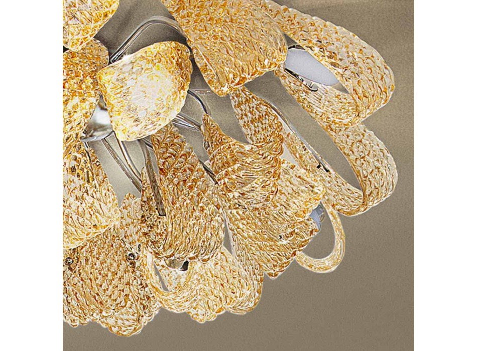 Venezianische Deckenlampe aus Glas und Metall, handgefertigt in Italien - Diamonique Viadurini