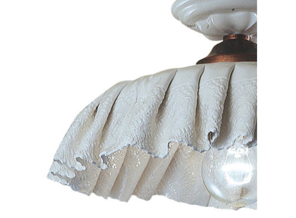 Handgefertigte Keramik-Deckenlampe mit Stoff- und Metalleffekt - Modena Viadurini