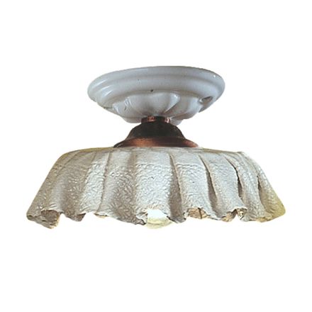 Handgefertigte Keramik-Deckenlampe mit Stoff- und Metalleffekt - Modena Viadurini