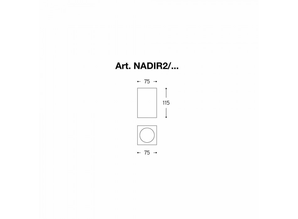 Quadratische Deckenleuchte LED-Outdoor-Nadir 2 Aldo Bernardi Viadurini