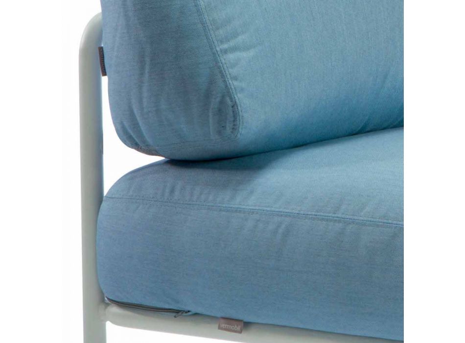Zentraler modularer Sessel für den Außenbereich aus Metall und Stoff Made in Italy - Cola Viadurini