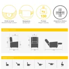 Lift-Sessel mit Lift-, Relax- und Bettfunktion, hergestellt in Italien – Talita Viadurini