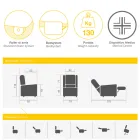 Stoff-Liftsessel mit Lift-, Relax- und Bettfunktion – Romina Viadurini