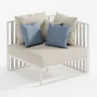 Outdoor-Sessel mit linker Ecke aus Aluminium und Gurten Made in Italy - Juliediv Viadurini