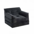 Moderner Lounge Chair aus grauem Samt - Germana