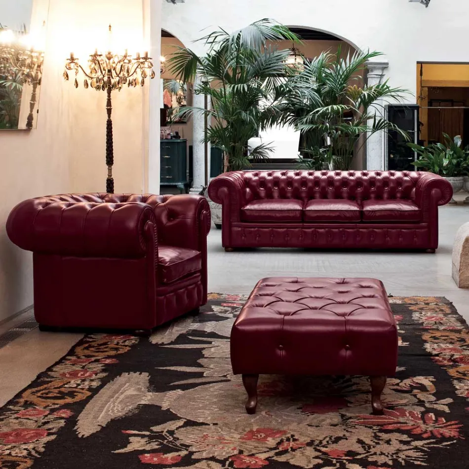 Klassischer Sessel mit zwiebelförmigen Füßen aus Buchenholz Made in Italy - Spassoso Viadurini