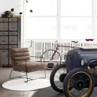 Klassischer Sessel aus Stahl und Kunstleder Braun oder Schwarz Design - Kendy Viadurini