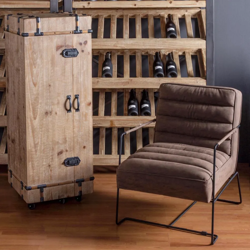 Klassischer Sessel aus Stahl und Kunstleder Braun oder Schwarz Design - Kendy Viadurini