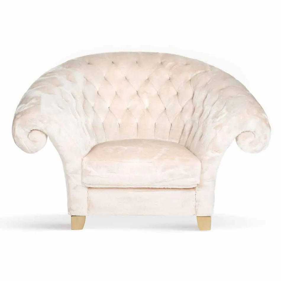 Balma capitonnè klassischer Kunstpelzsessel Viadurini