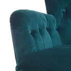 Klassischer Sessel aus Holz und gepolstertem Sitz aus gesteppter Baumwolle - Monny Viadurini