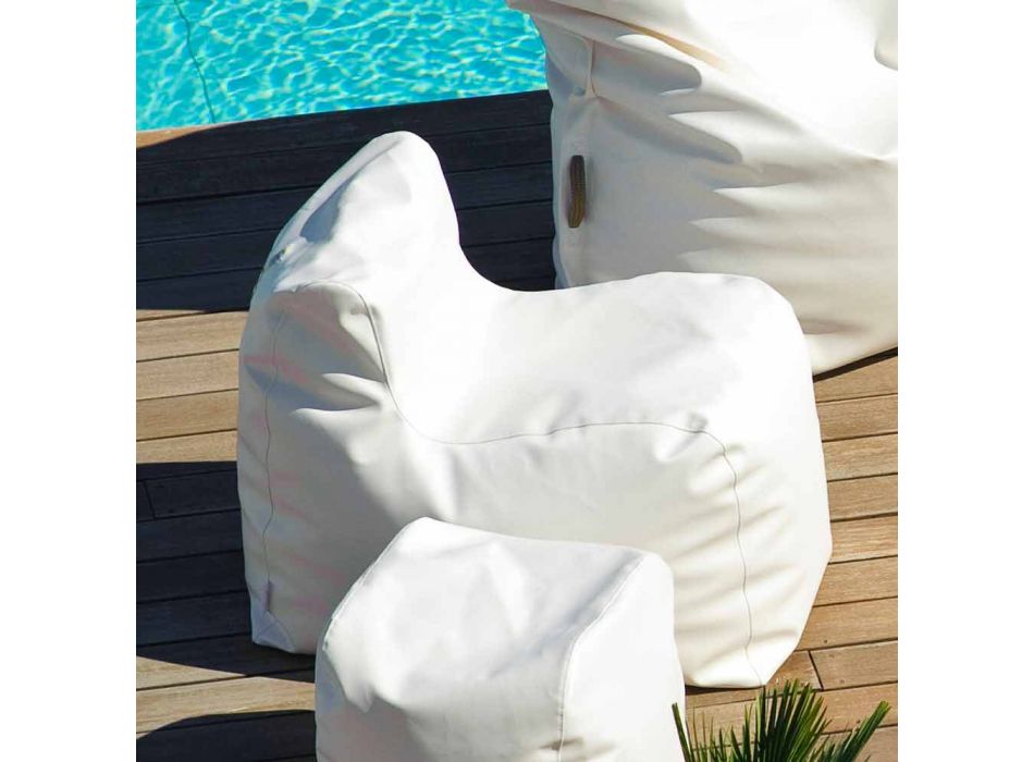 Design-Cloud-Sessel in weißem Triton-Öko-Leder Viadurini