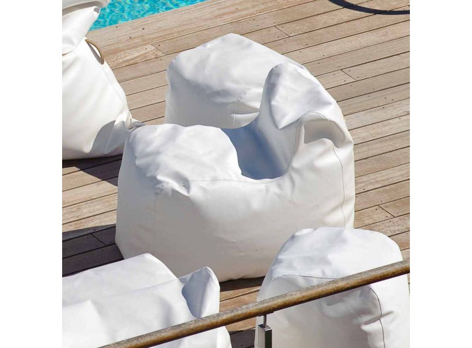 Design-Cloud-Sessel in weißem Triton-Öko-Leder Viadurini