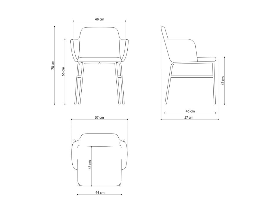 Hochwertiger farbiger Sessel aus Stoff und Metall, hergestellt in Italien – Molde Viadurini