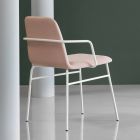 Luxuriöser farbiger Sessel aus Stoff mit Metallgestell, hergestellt in Italien – Molde Viadurini