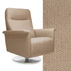 Sessel mit drehbarem Stahlgestell und Fußstütze, hergestellt in Italien – Valentina Viadurini