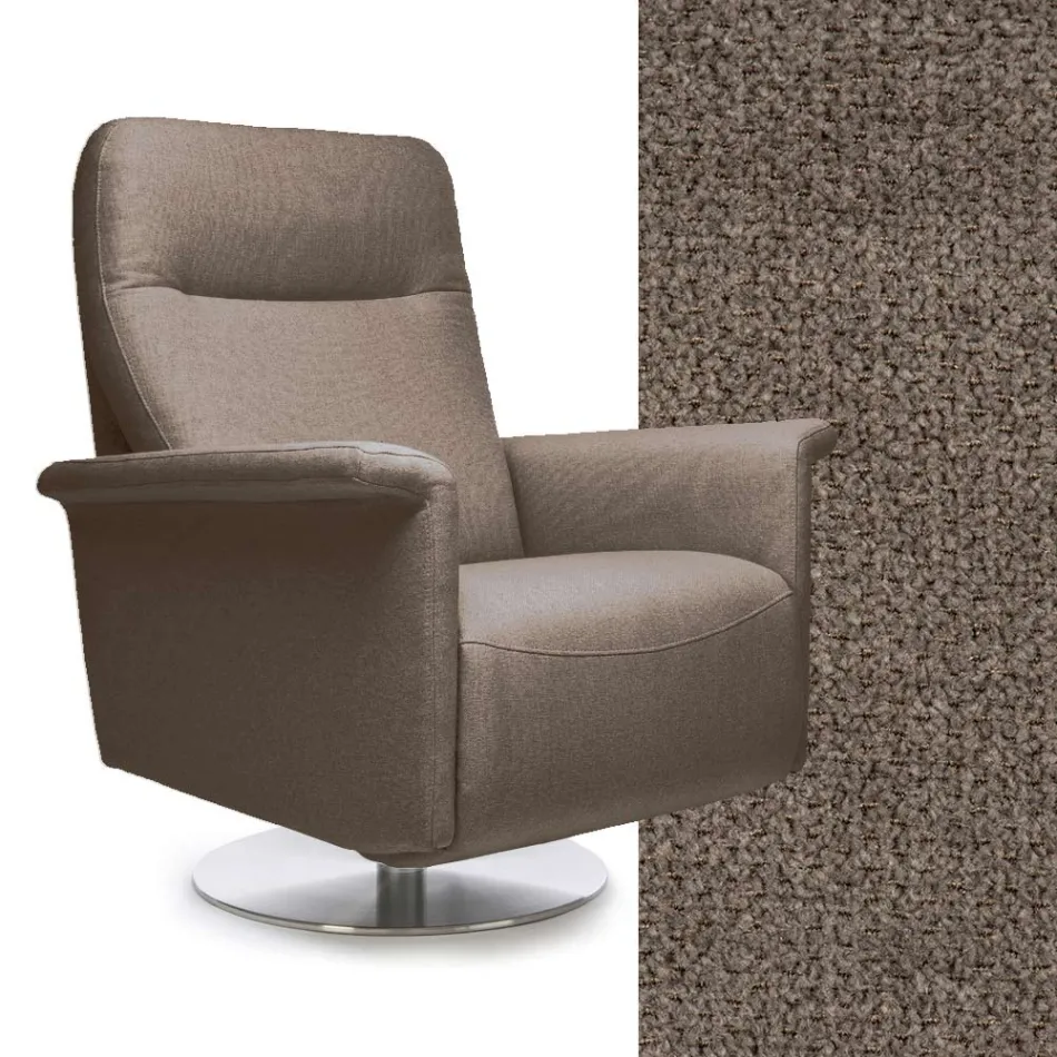 Sessel mit drehbarem Stahlgestell und Fußstütze, hergestellt in Italien – Valentina Viadurini