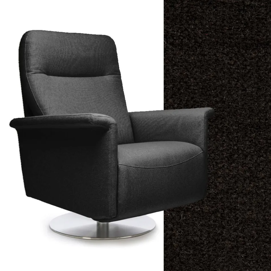 Sessel mit drehbarem Stahlgestell und Fußstütze, hergestellt in Italien – Valentina Viadurini