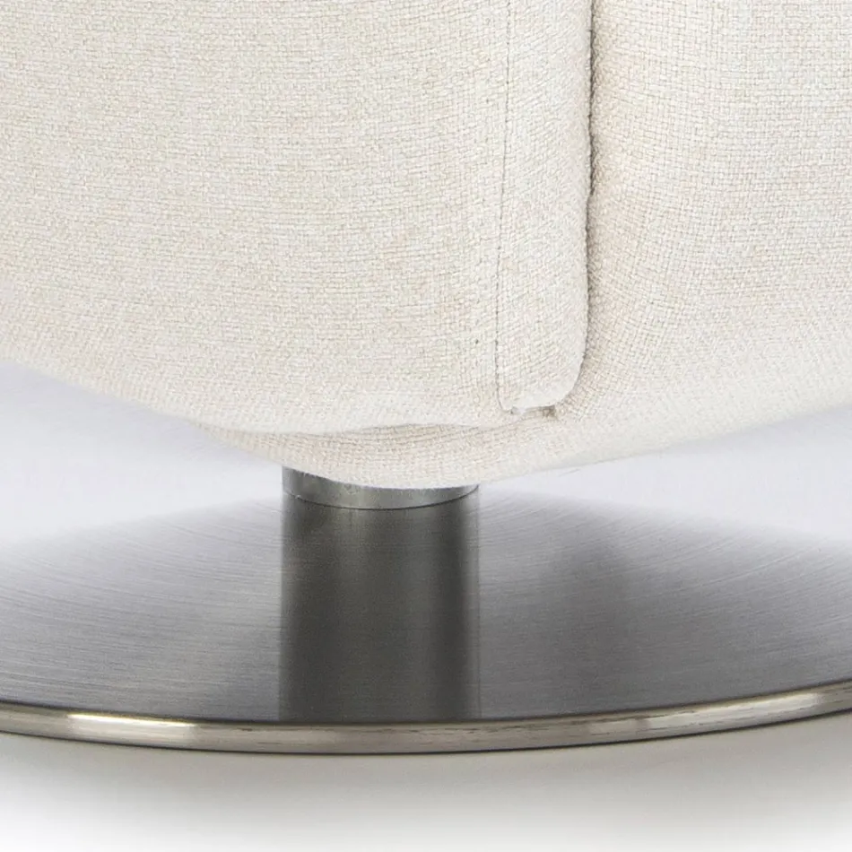 Sessel mit drehbarem Stahlgestell und Fußstütze, hergestellt in Italien – Valentina Viadurini