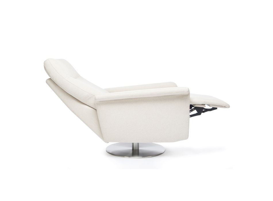 Sessel mit drehbarem Stahlgestell und Fußstütze, hergestellt in Italien – Valentina Viadurini
