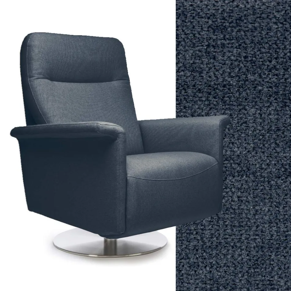 Sessel mit drehbarem Stahlgestell und Fußstütze, hergestellt in Italien – Valentina Viadurini
