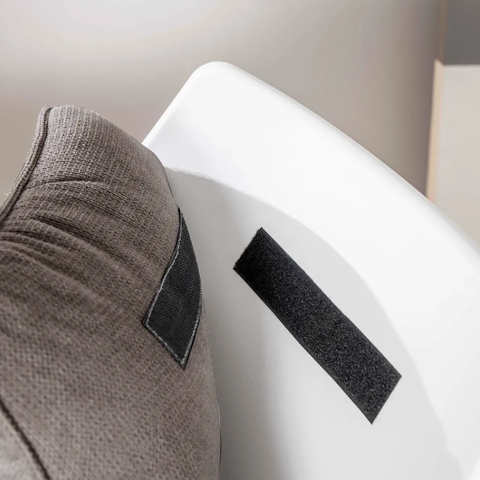 Sessel mit Metallgestell, Polypropylenstruktur und Stoffkissen - Tablet Viadurini