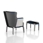 Sessel mit Pouf aus Patchworkstoff – Bromo Viadurini