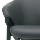 Sessel mit Stahlstruktur und Graphit-Öko-Ledersitz, hergestellt in Italien – Reggio Viadurini