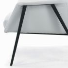Sessel mit schwarzer Stahlstruktur und Sitz aus Öko-Leder, hergestellt in Italien – Modena Viadurini