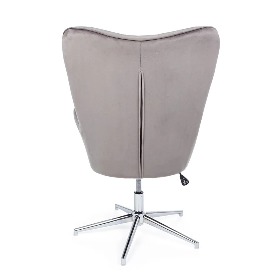 Sessel mit verstellbarer Struktur aus verchromtem Stahl und Samt - Giulia Viadurini