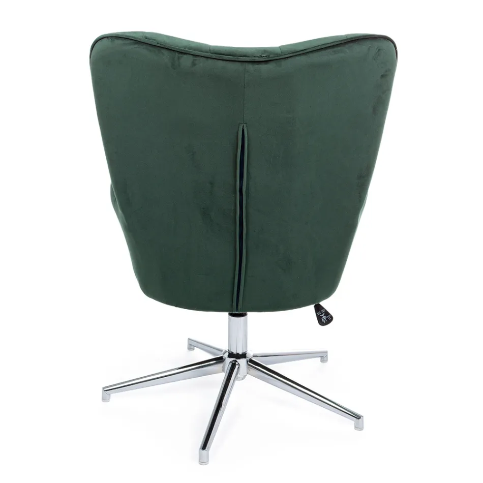 Sessel mit verstellbarer Struktur aus verchromtem Stahl und Samt - Giulia Viadurini