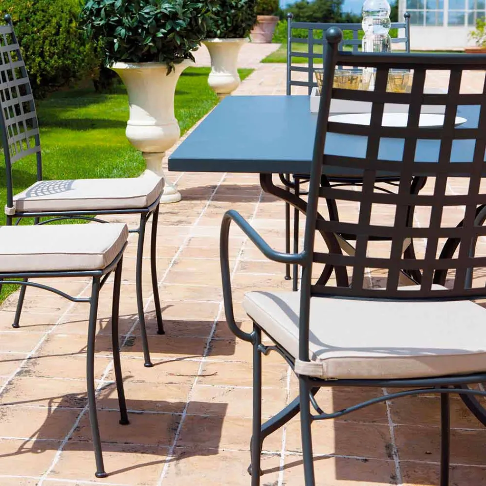 Stapelbarer Metallsessel für den Außenbereich Hergestellt in Italien, 4 Stück - Pira Viadurini