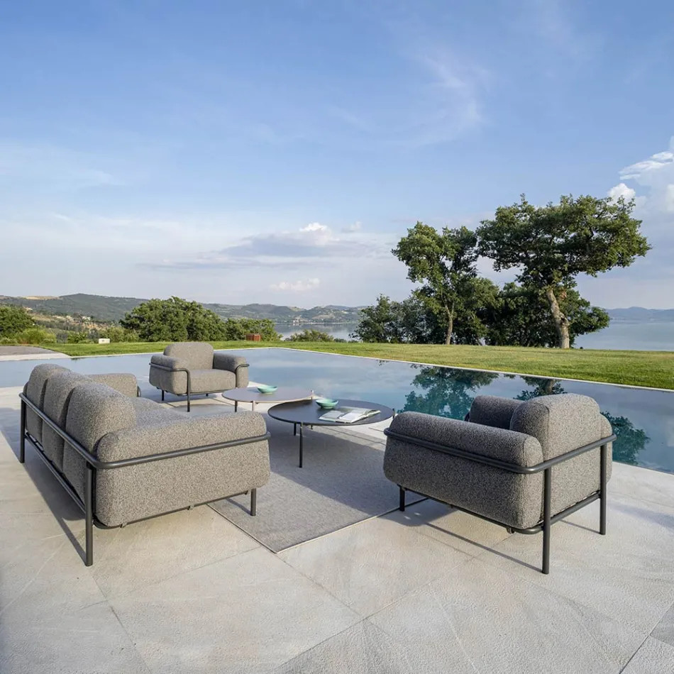 Outdoor-Sessel aus Stahl und Polypropylen Made in Italy - Astrid Viadurini