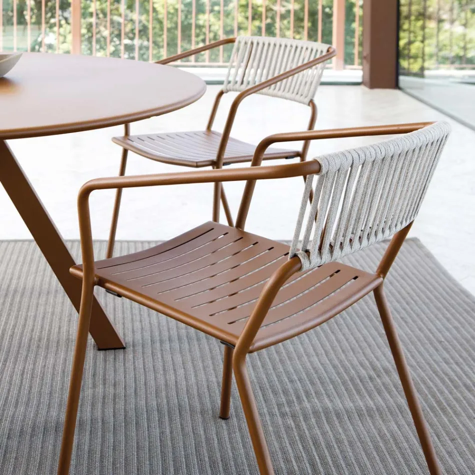 Outdoor-Sessel aus verzinktem Stahl stapelbar Made in Italy 2 Stück - Vesna Viadurini