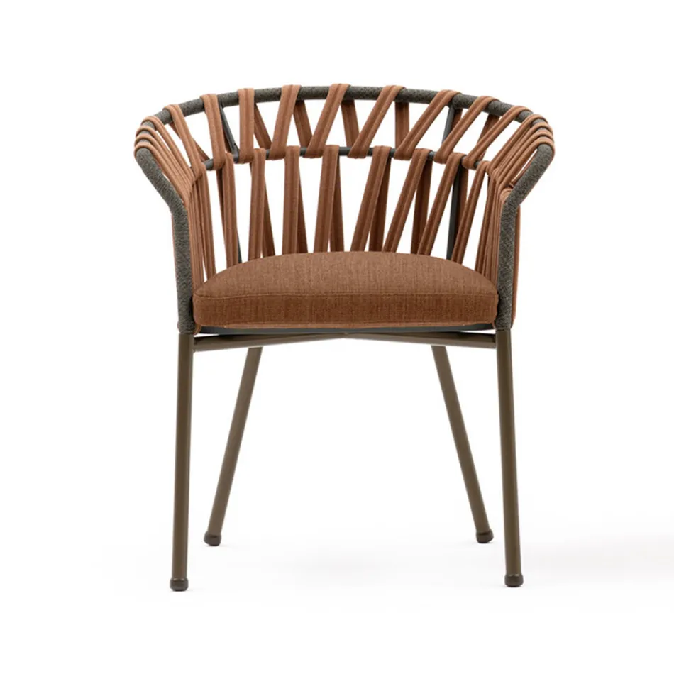 Outdoor-Sessel aus Seil, Stoff und Aluminium - Emma Cross von Varaschin Viadurini