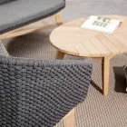 Outdoor-Sessel aus Seilgeflecht und Teakholz, Homemotion – Callum Viadurini