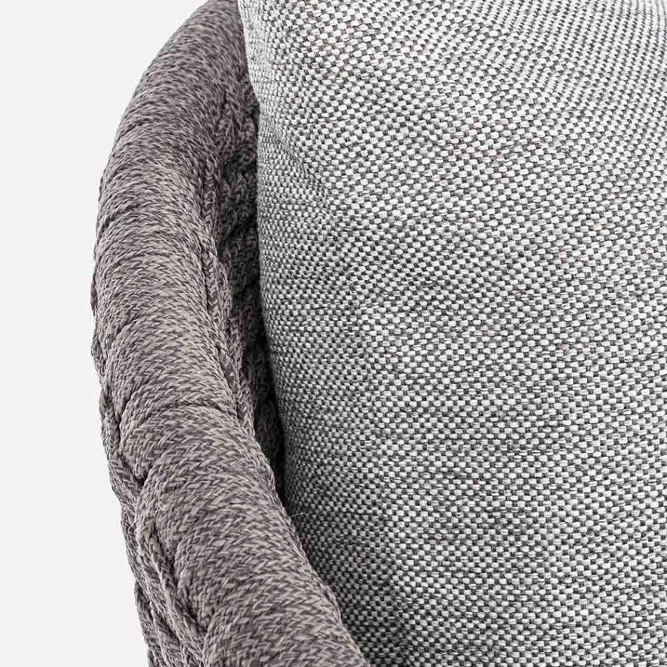 Outdoor-Sessel aus Seilgeflecht und Teakholz, Homemotion – Callum Viadurini