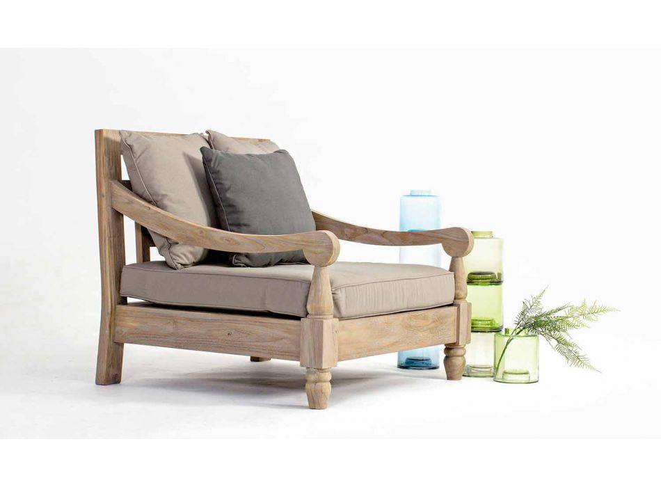Homemotion - Nusadua Classic Design Outdoor-Sessel aus Teakholz Viadurini